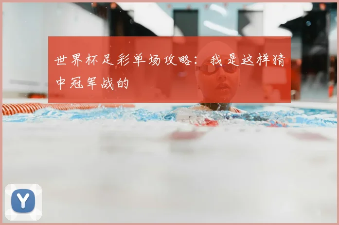 世界杯足彩单场攻略：我是这样猜中冠军战的